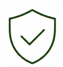 Shield icon with a checkmark inside, symbolizing protection or security.
