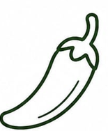Simple outline drawing of a chili pepper.