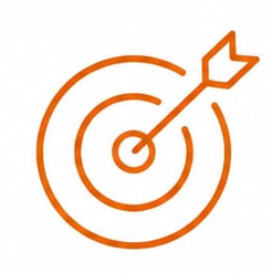 Orange target with an arrow hitting the bullseye