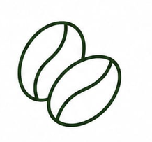 Line drawing of two coffee beans