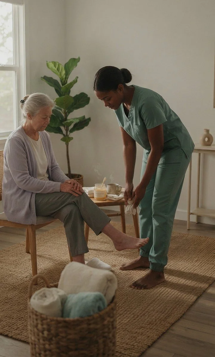 Compassionate senior healthcare icon