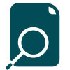 Icon of a magnifying glass over a document.