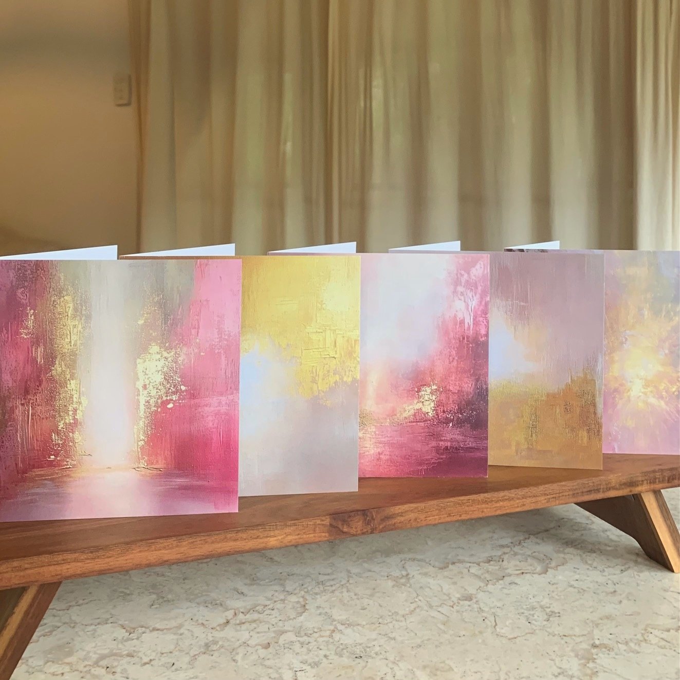 Devotion Collection five sacred art cards displayed together, Northern Rivers hinterland