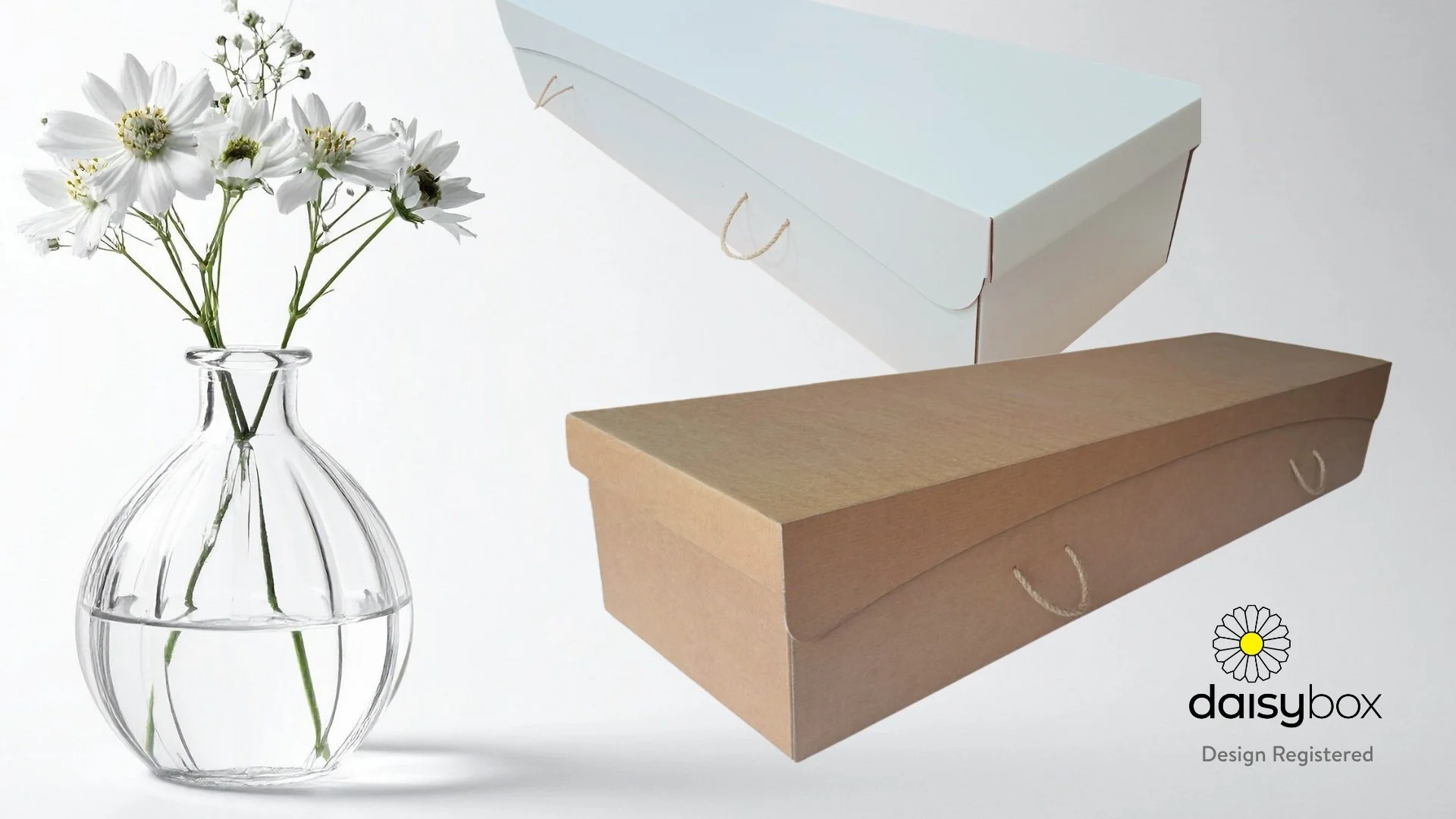 <3 Daisybox Cardboard Caskets 

Cardboard coffins and caskets are becoming increasingly popular among families who like to take a more sustainable approach. Made from 100% recycled cardboard and featuring a special honeycomb-style Beeboard&reg; co