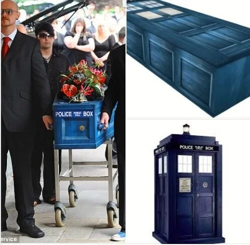 Tardis personalised coffin