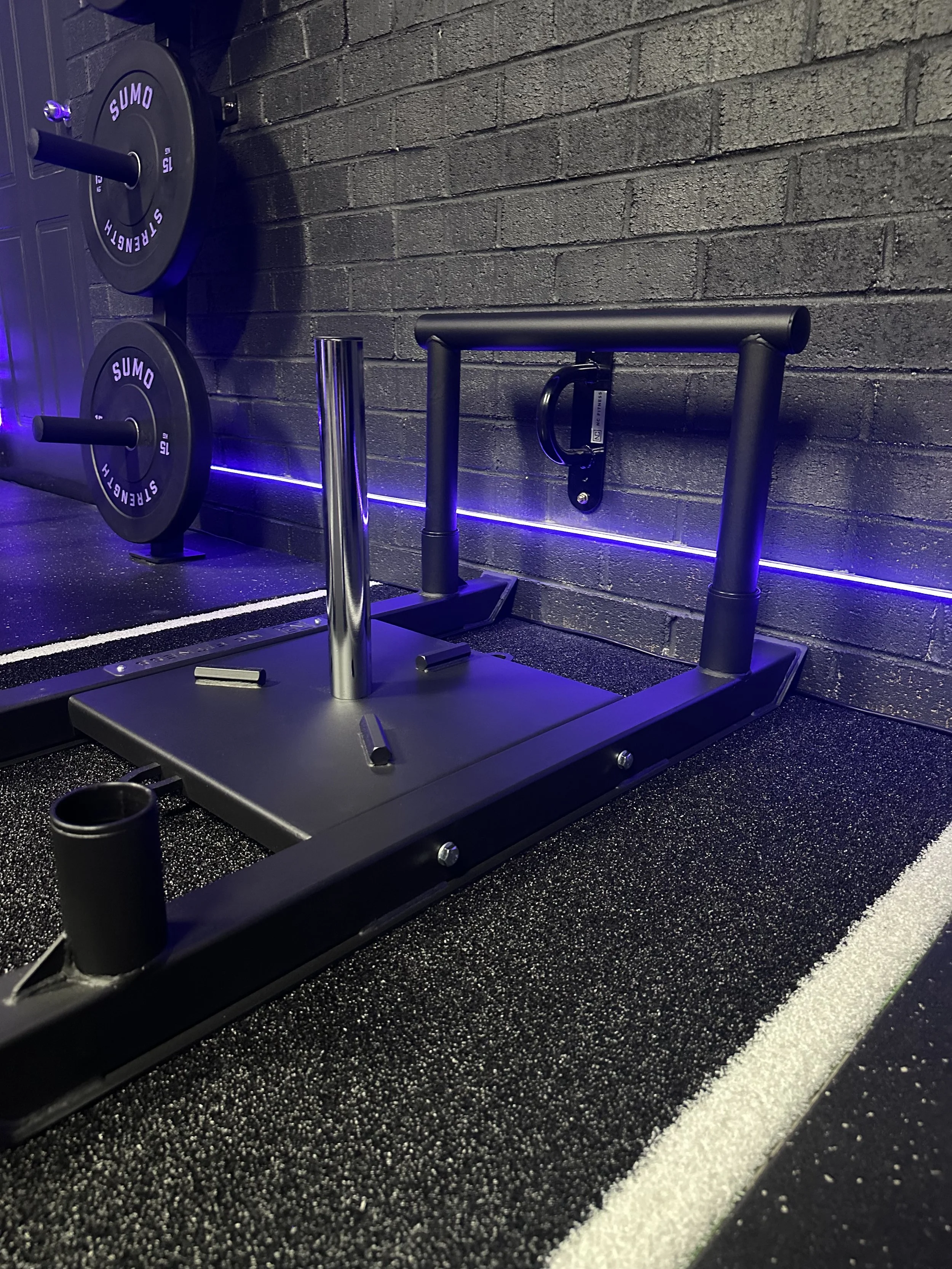 Competition sled training at Elite Athletic in Sydenham, used in strength and conditioning classes to build power, fitness and full-body conditioning.