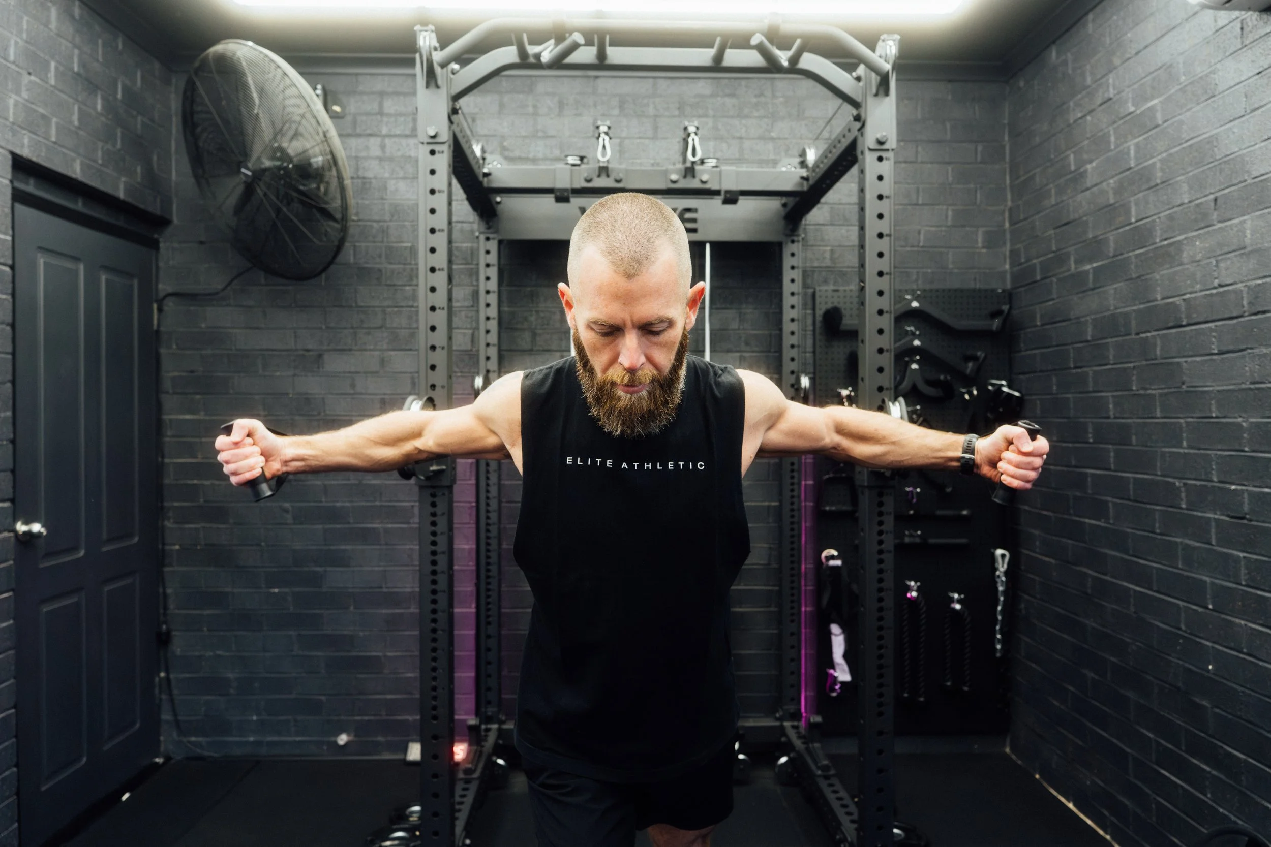 Elite Athletic coach Steve in the Strength Gym