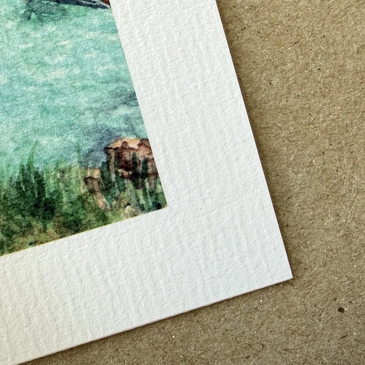 Close-up detail of textured card stock used for Salt Brush Coastal greeting cards