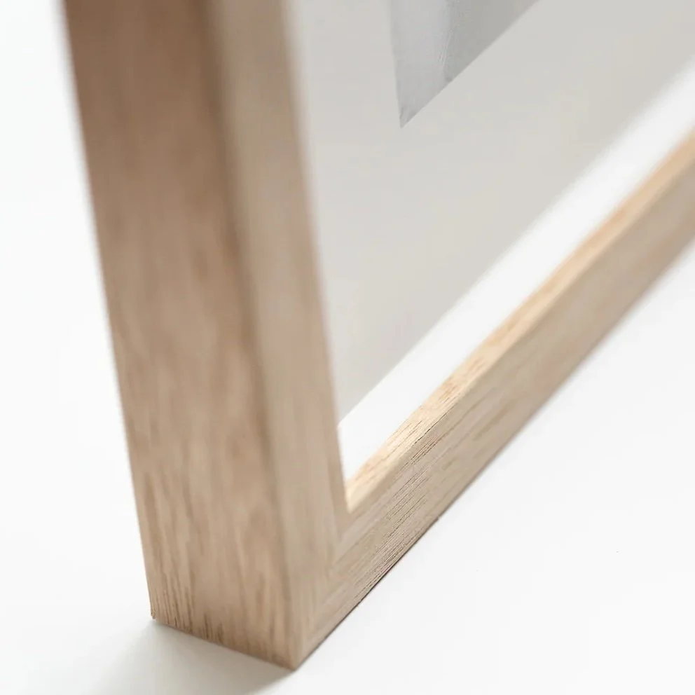 Raw oak frame detail for Salt Brush Coastal fine art prints