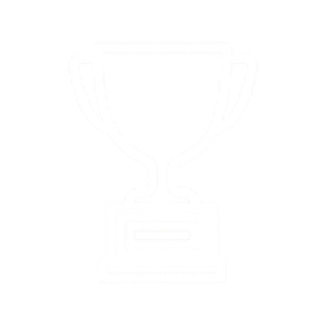 Outline of a trophy cup on a black background.