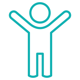 Icon of a person with arms raised