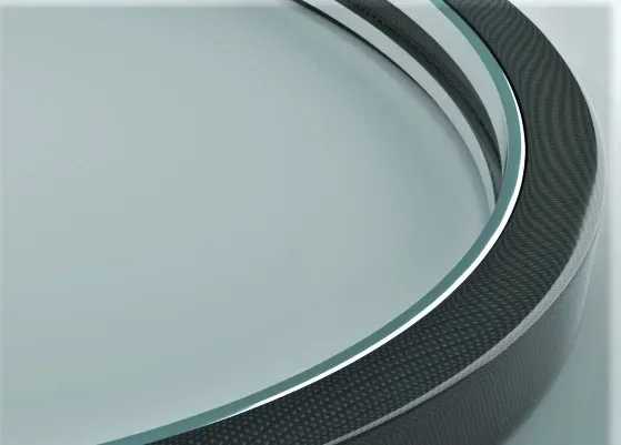 Carbon-fibre composite hubless rotor used in the Teraloop flywheel energy storage system.