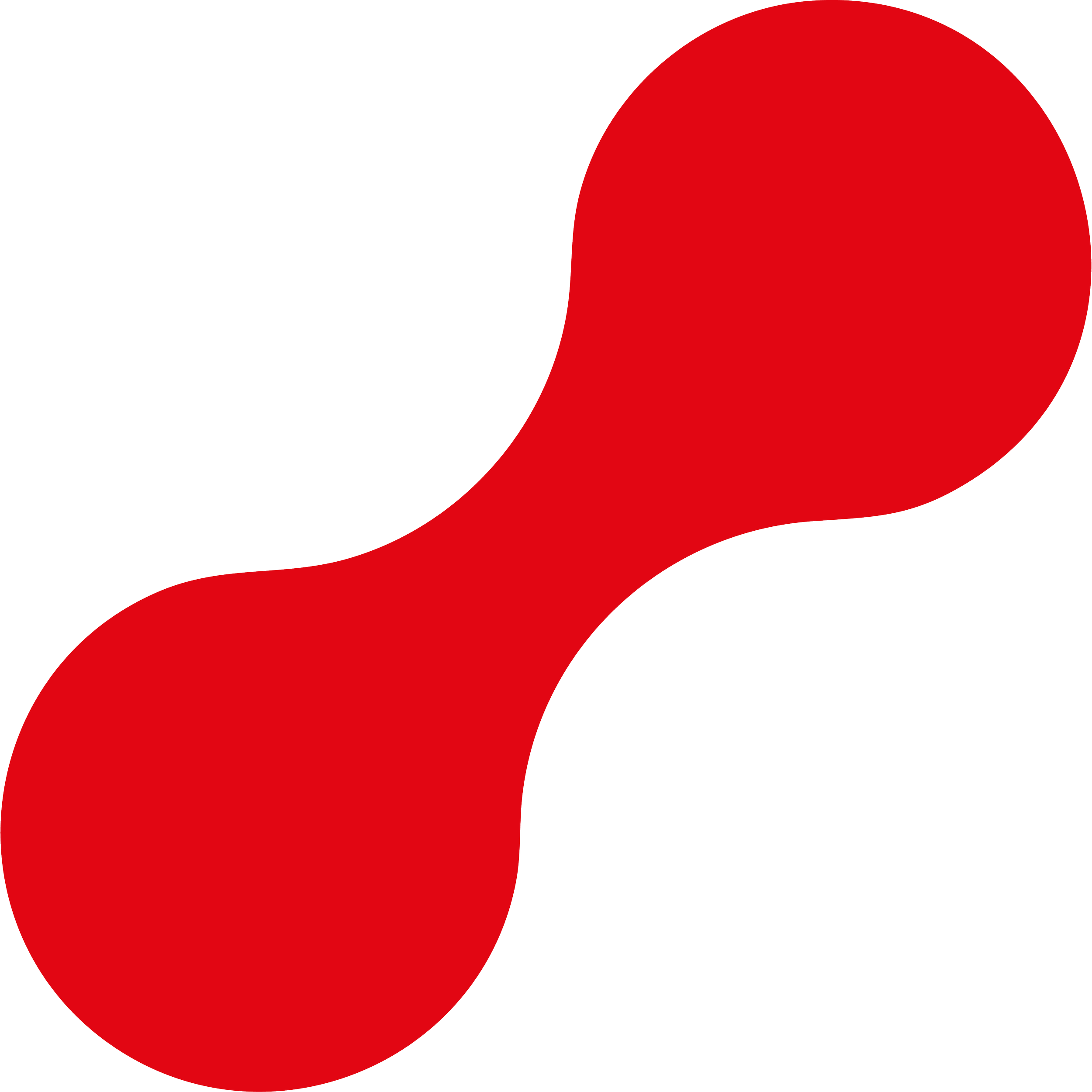 Close-up of a red and black abstract graphic design with curved shapes.