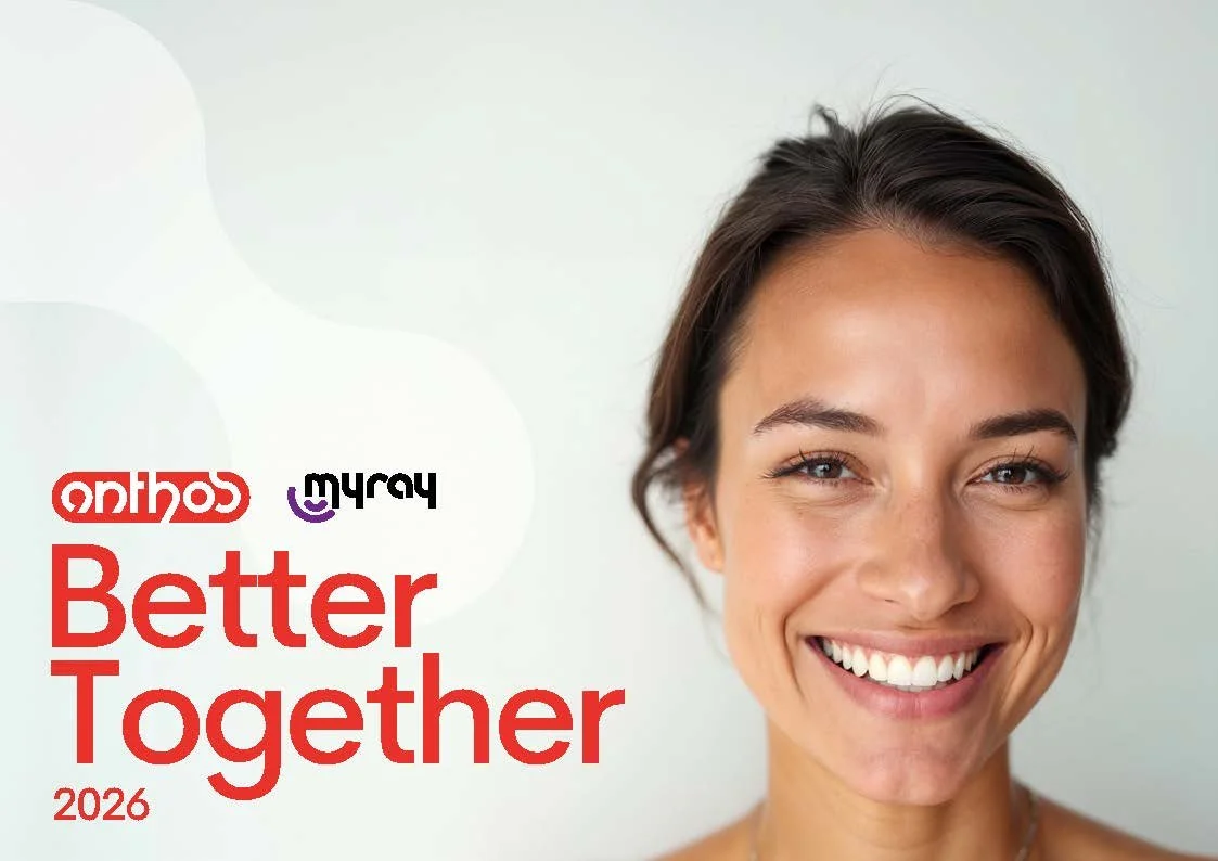 Smiling woman with dark hair and bright teeth, professional headshot style, with text 'Better Together 2026' and logos in the background.