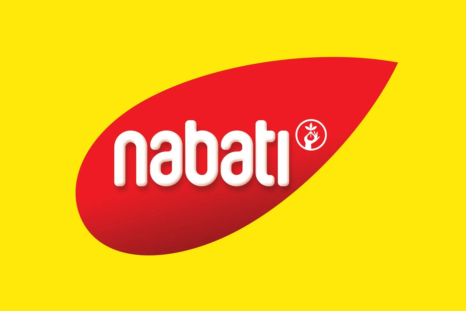 The bright red and white Nabati logo displayed on a vibrant yellow background