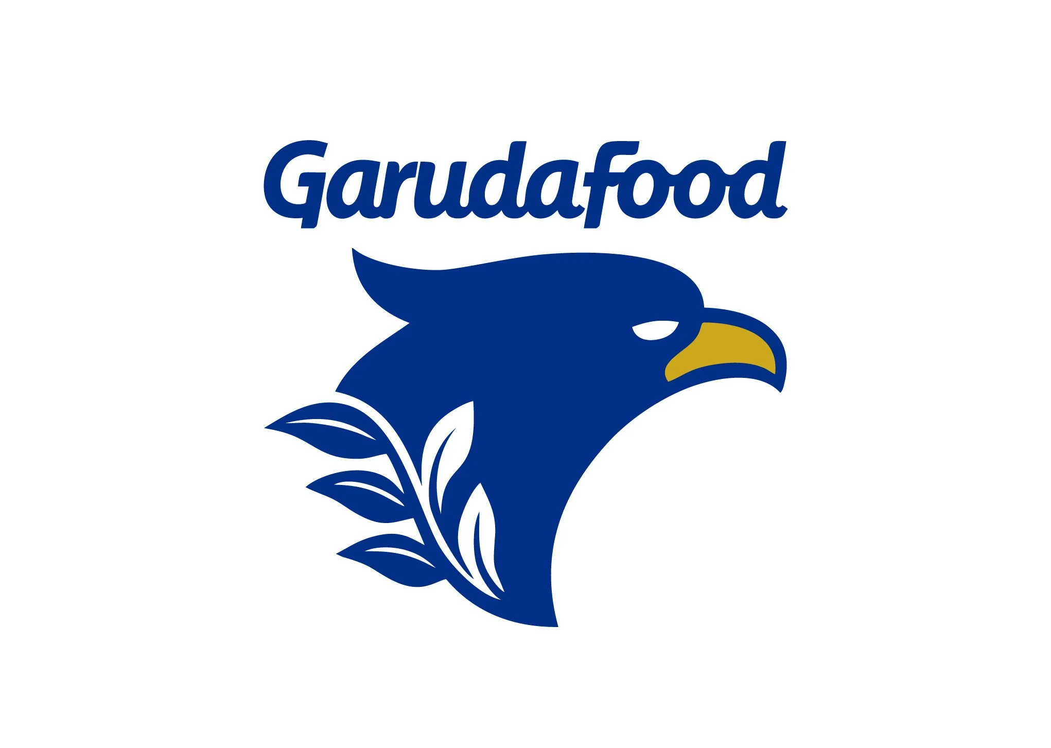 Garudafood logo — navy blue eagle head icon with wordmark