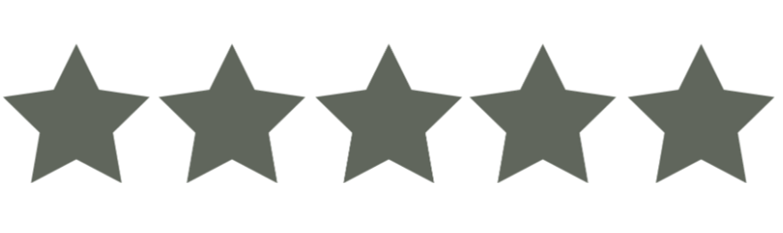 Five gray stars in a row against a black background.