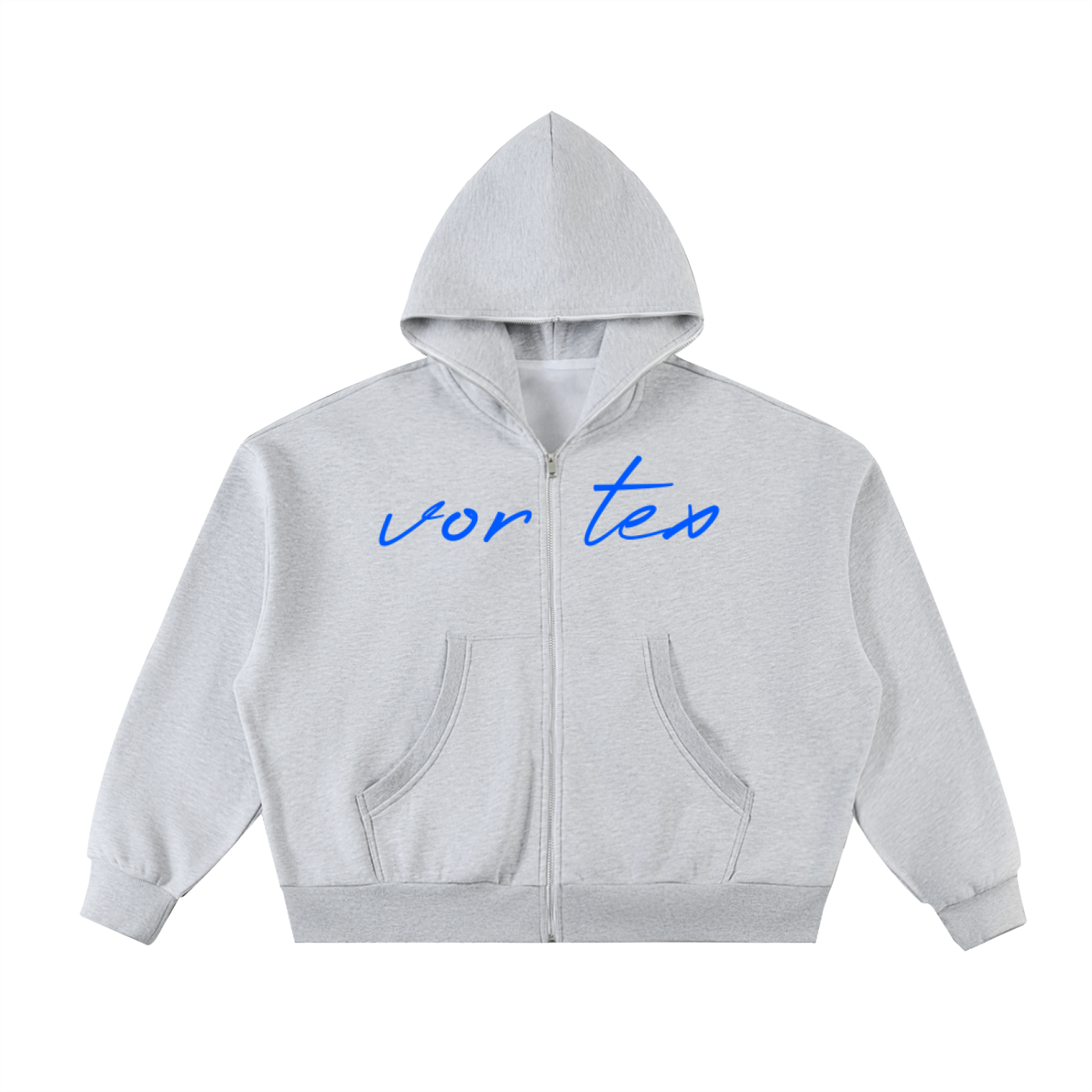 Fleeced Full-Zip Boxy Hoodie