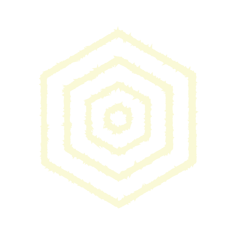 An abstract outline icon with a rainbow-shaped pattern within a circle shape.
