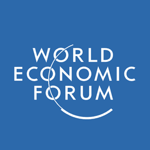 World Economic Forum logo on a blue background.