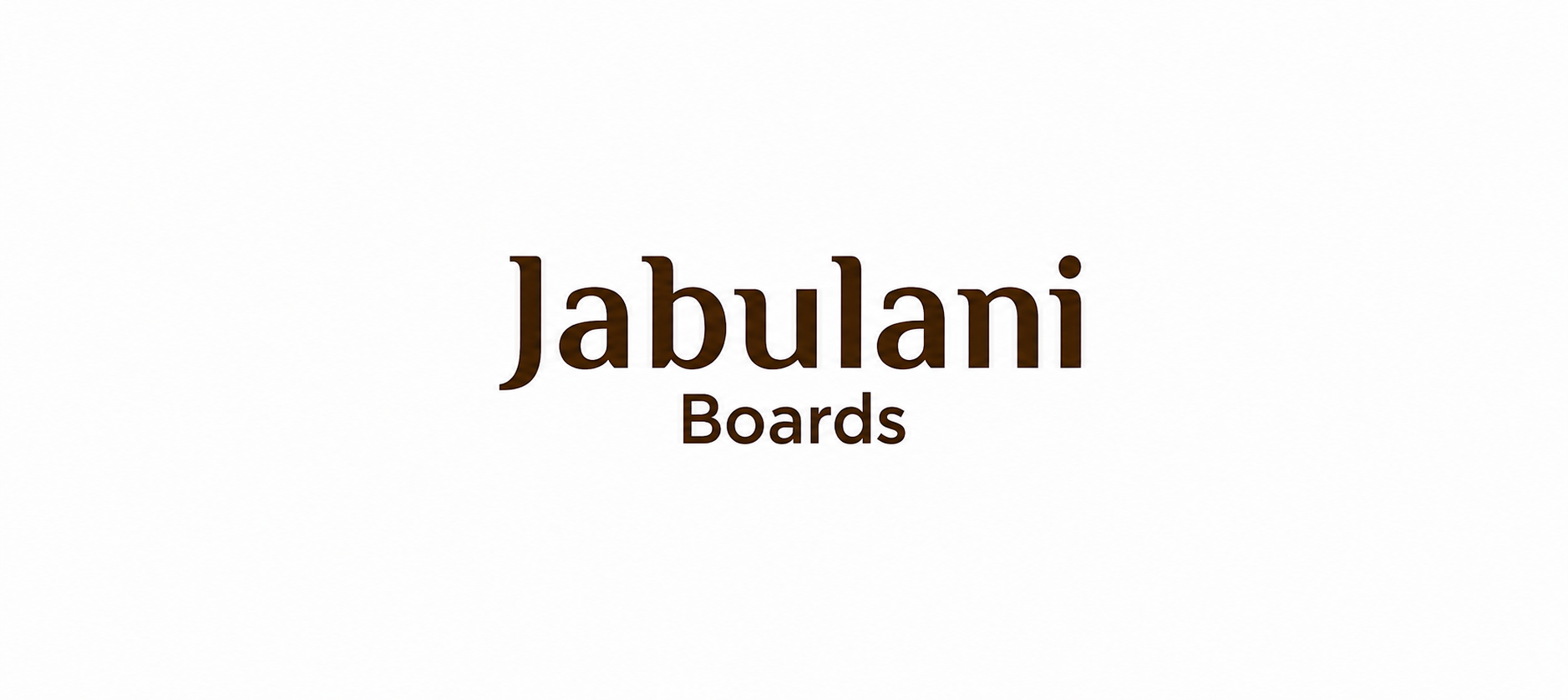Jabulani Boards logo with white background and brown text.