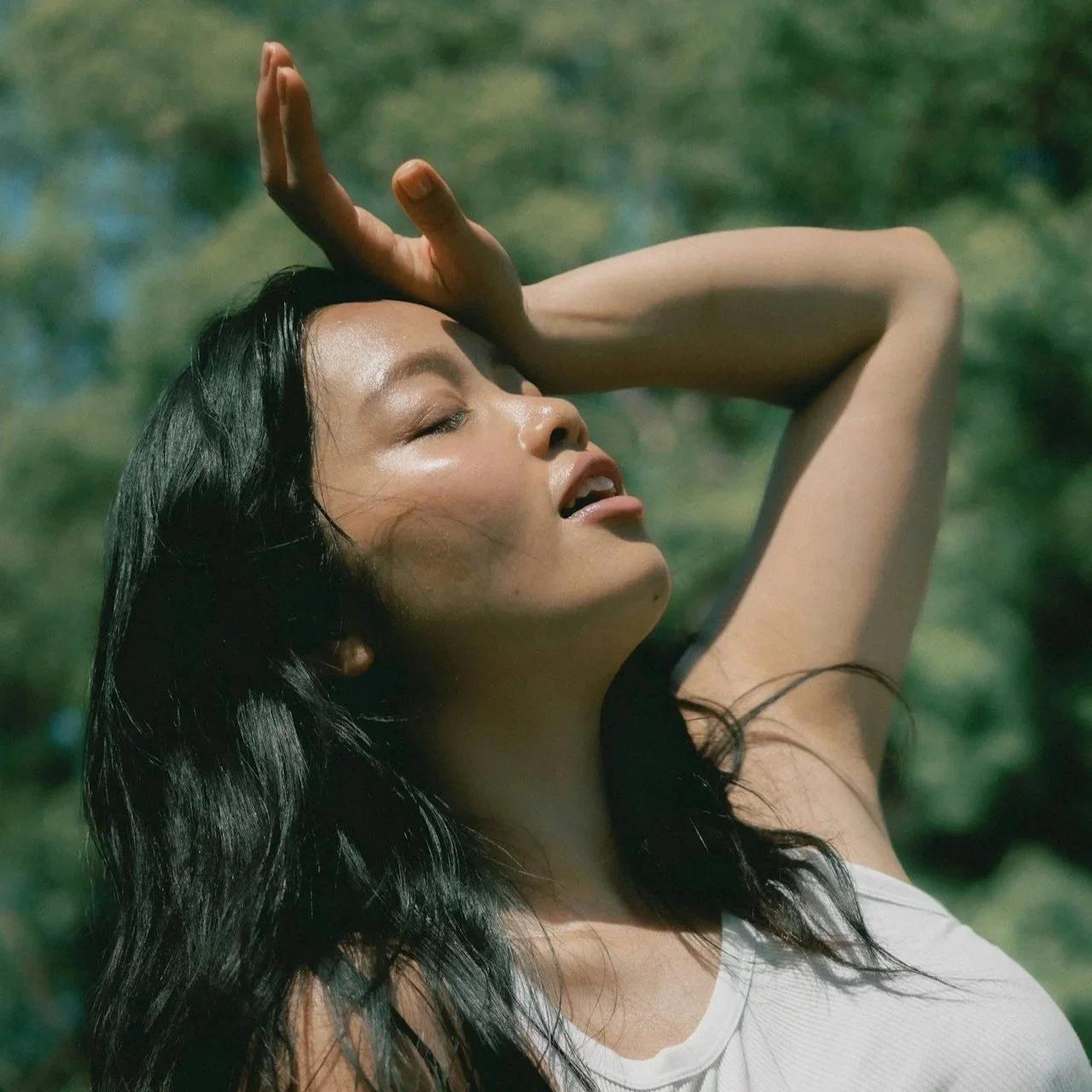 Girl sitting in the sun