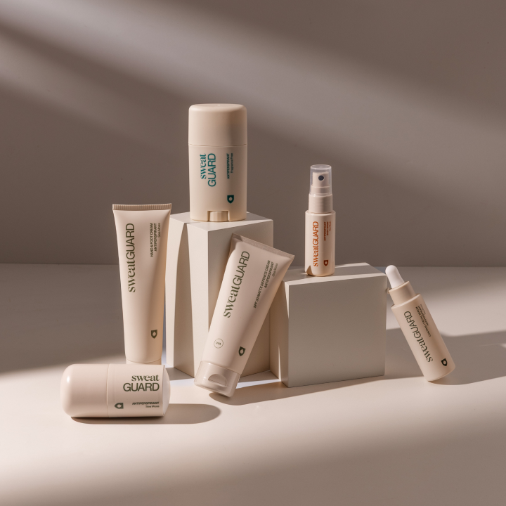Set of Sweat Guard and Sweat skincare products