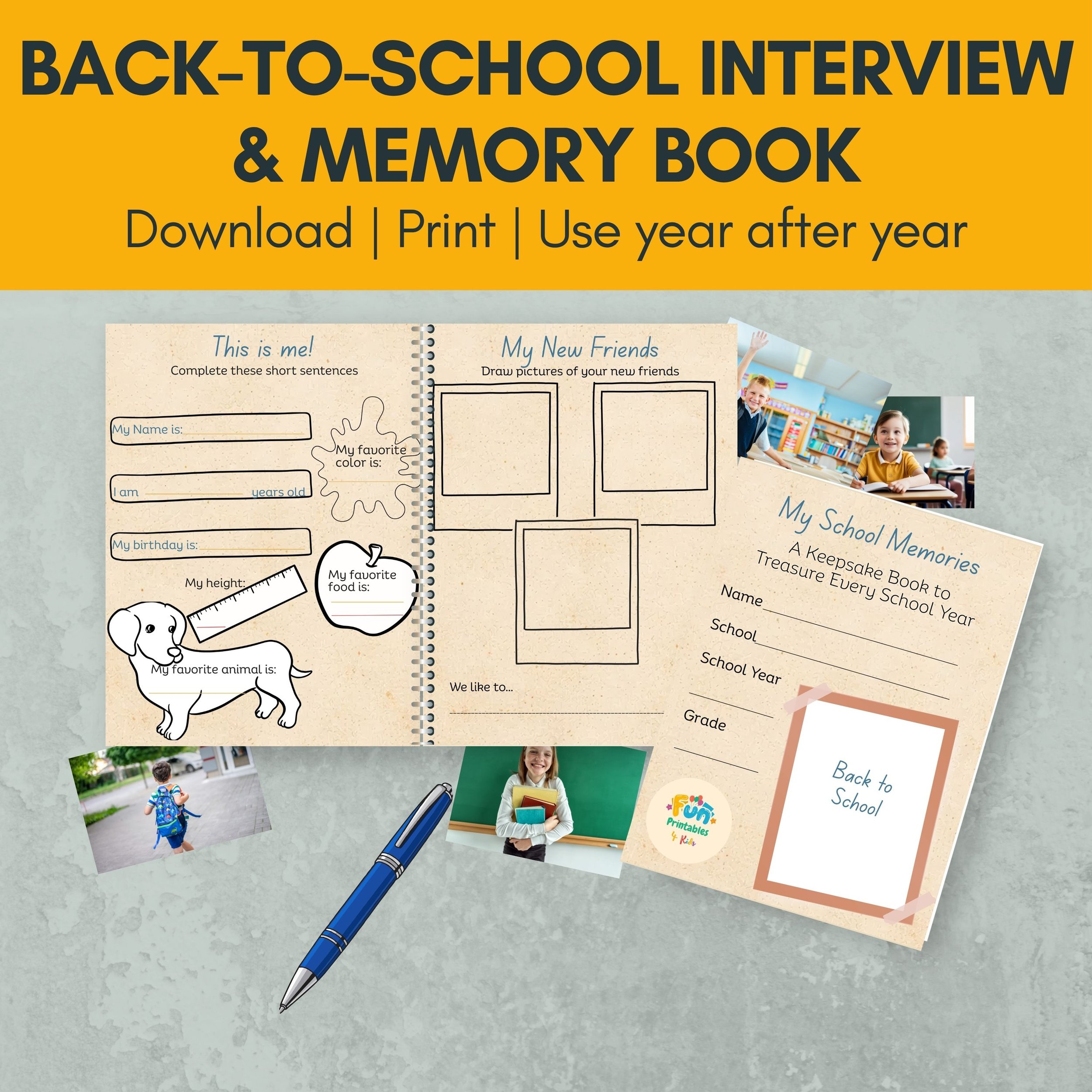 Back to School Interview & Memory Book — A Keepsake for the Whole School Year