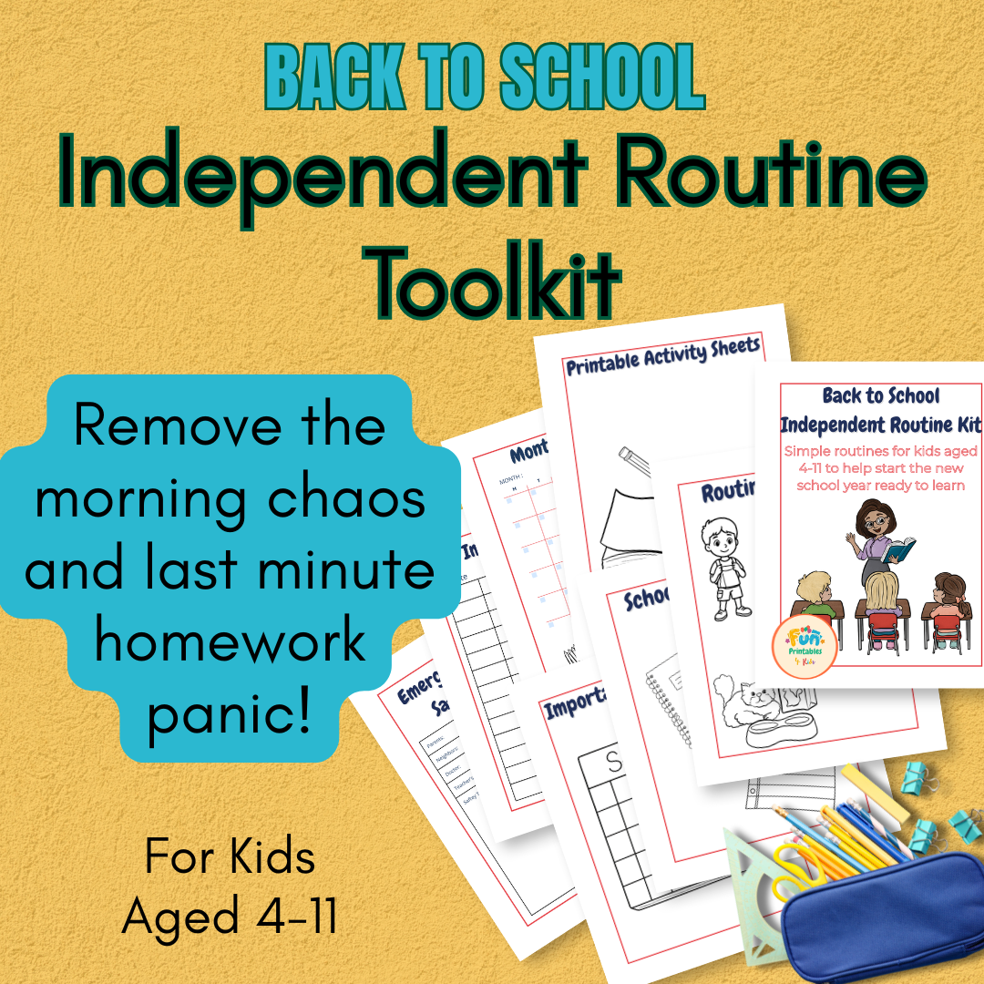 Back to School Independent Routine Toolkit — Printable Pack for Ages 4–11