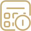 Icon of a smartphone with a clock and a notification badge