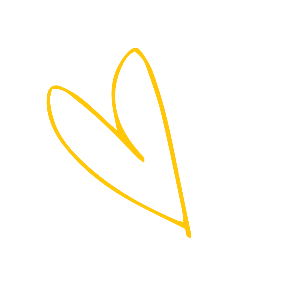 A simple illustration of a leaf with a yellow outline and black interior.