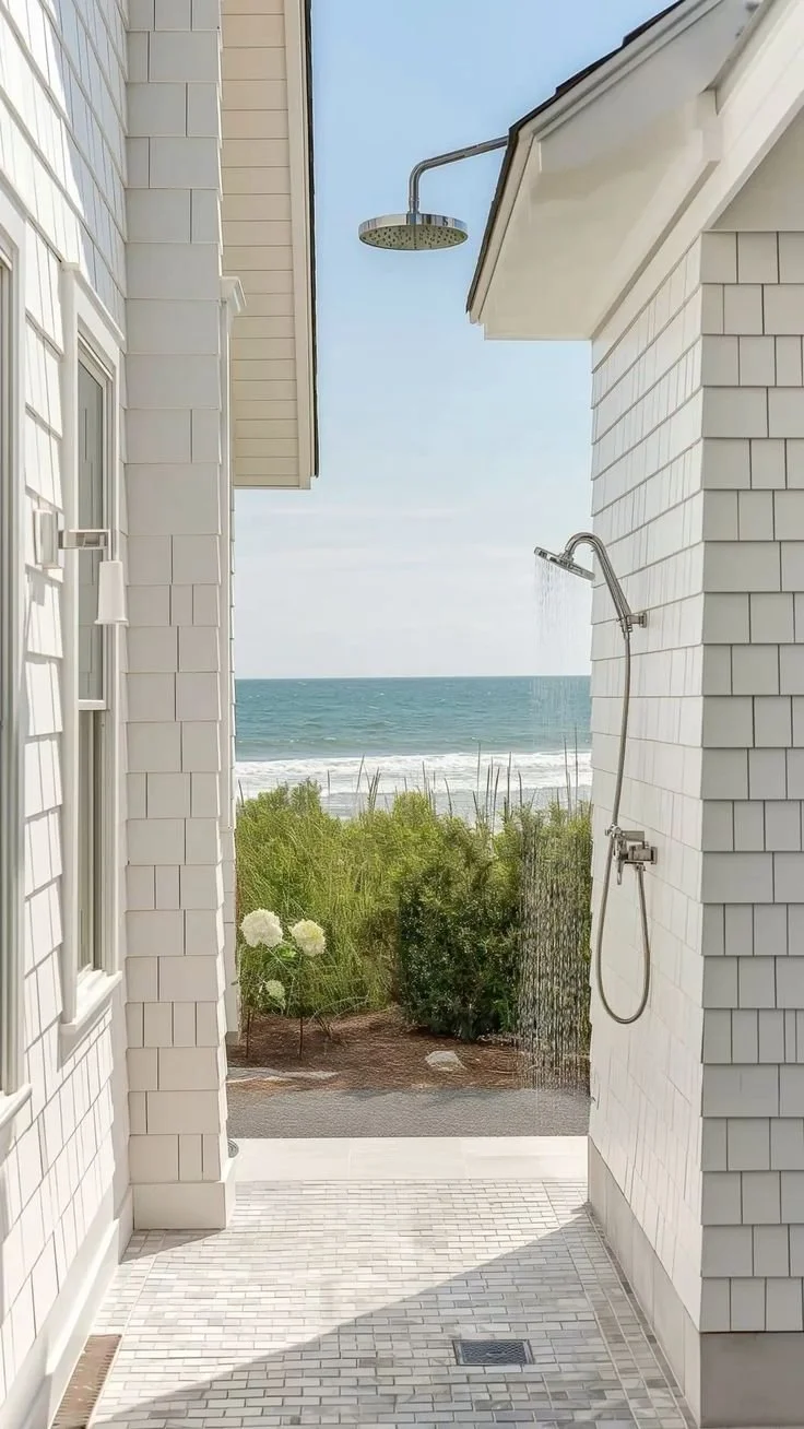 The Nantucket Outdoor Shower | A Coastal Summer Tradition