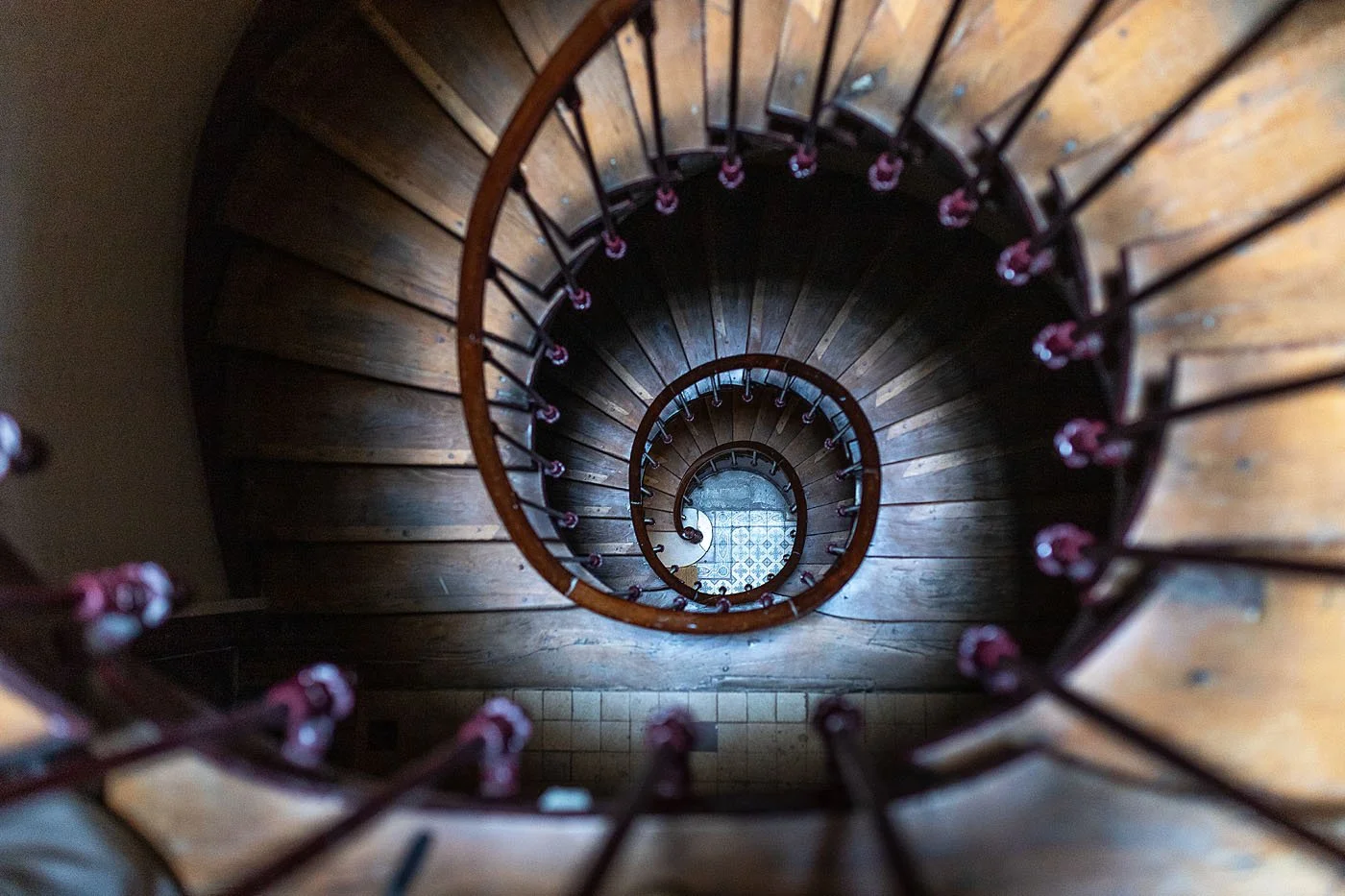 Spiral staircase in Paris, fine art architecture photography print by Hermès Gray, limited edition