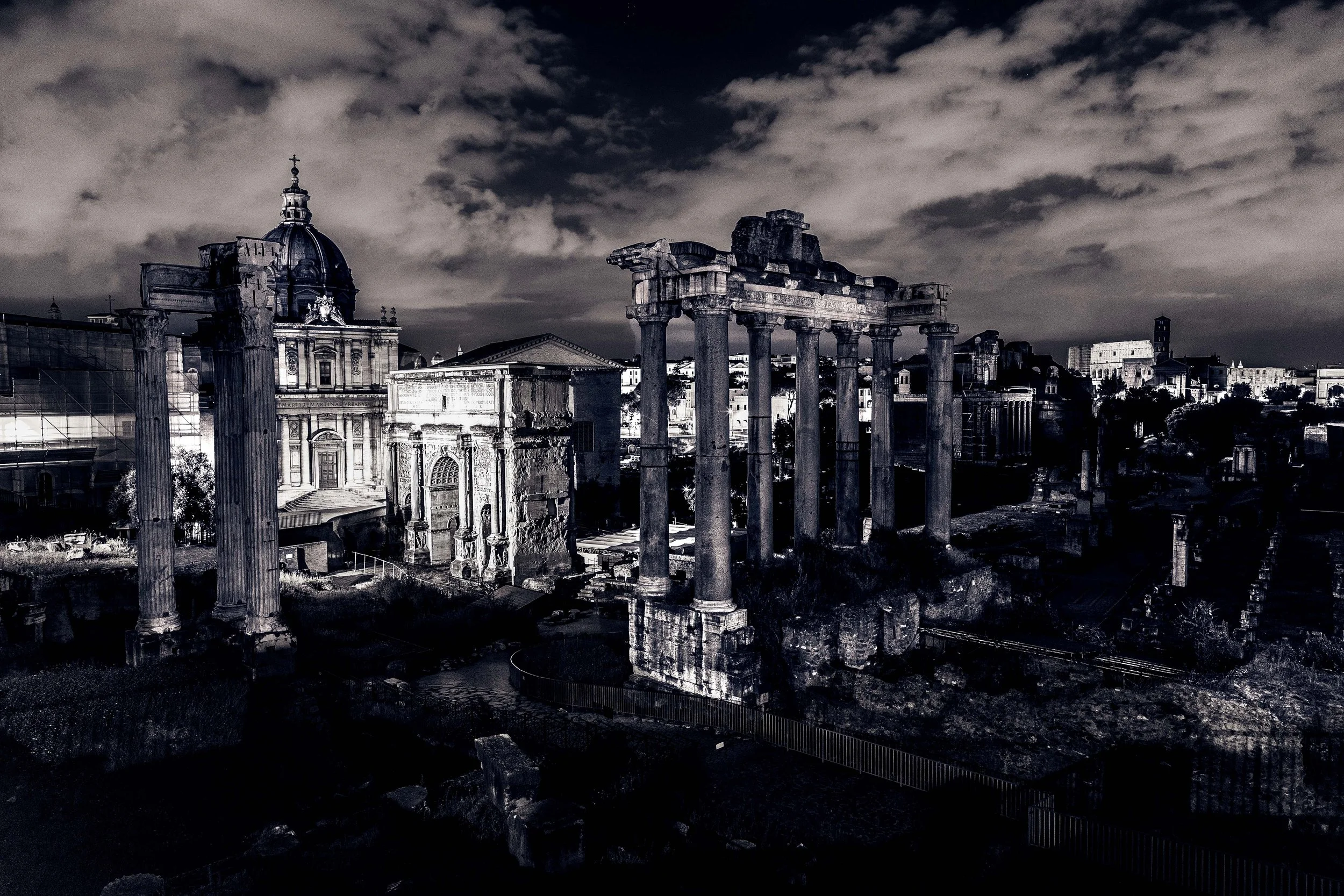 Foro Romano ruins under dramatic sky — fine art architecture photography print by Hermes Gray, limited edition
