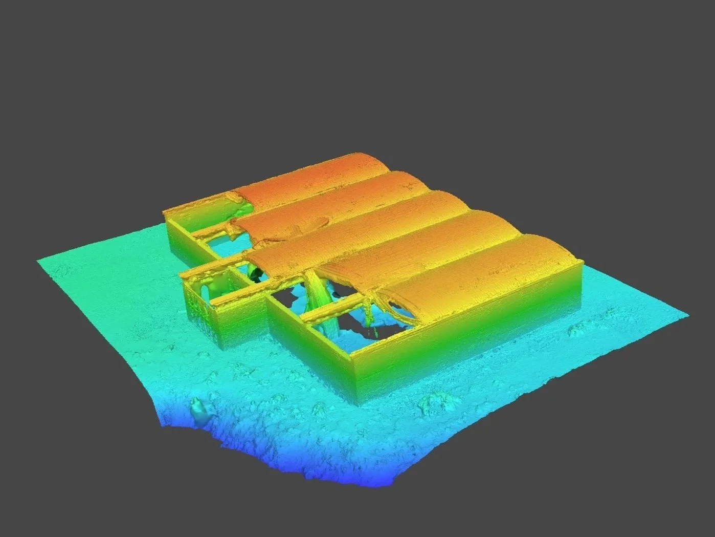 Mapa de elevación de nave industrial