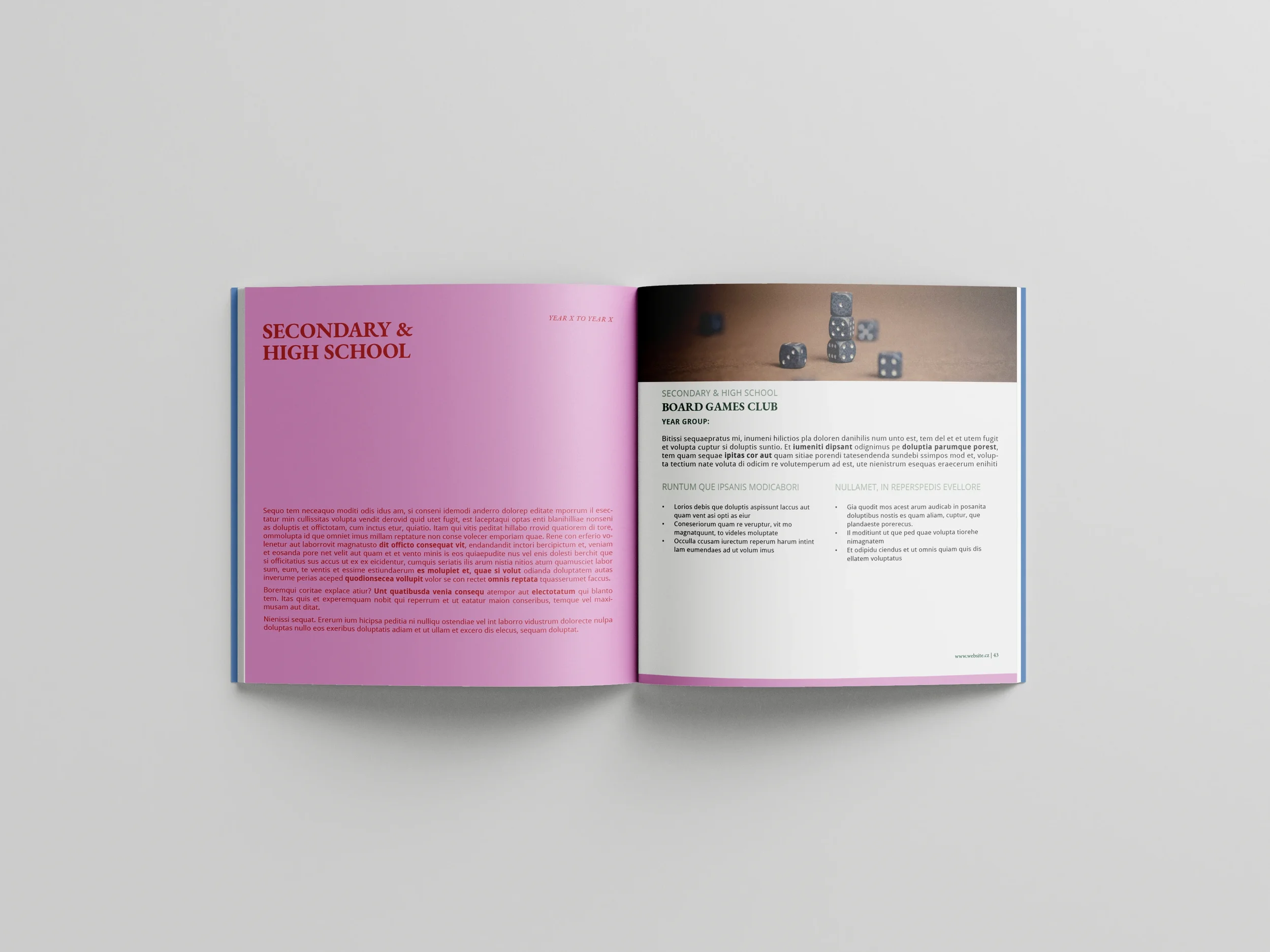 Extra-curricular activities brochure