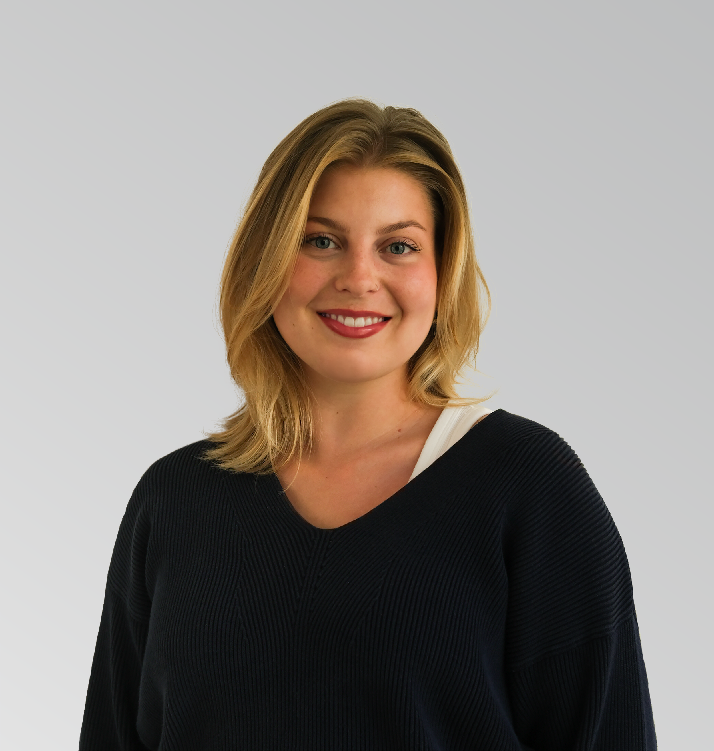 A graphic designer, Barbara Van Geet.