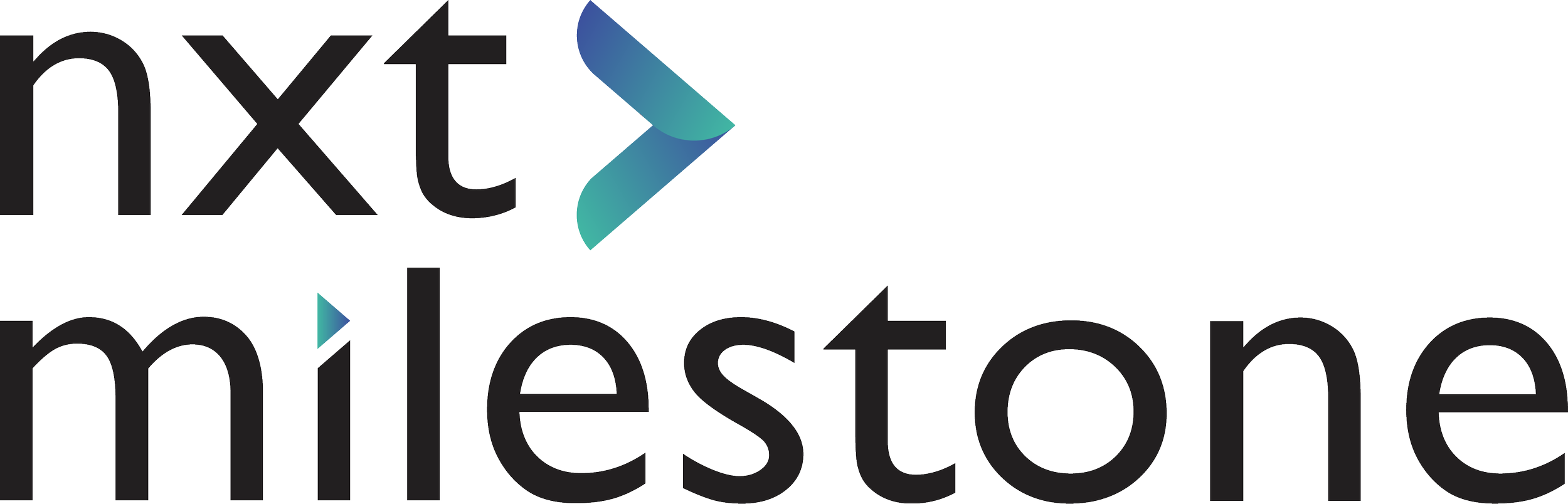 A logo for a project called 'Next Milestone' with stylized text and graphic elements.