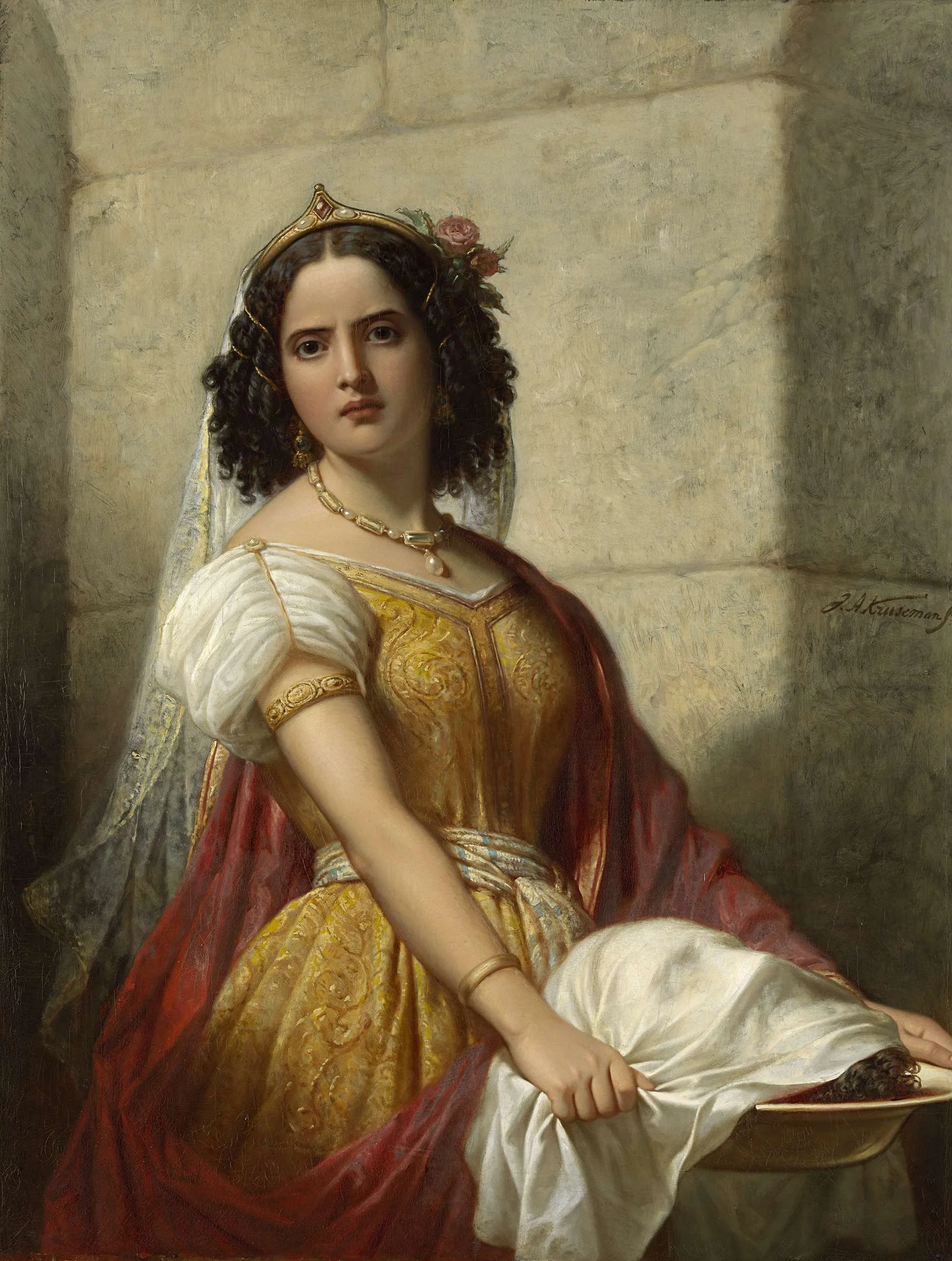   Salome with the Head of John the Baptist, Jan Adam Kruseman, circa 1861, Oil on canvas, 120 x 90 cm, Collection: Rijksmuseum, Netherlands  