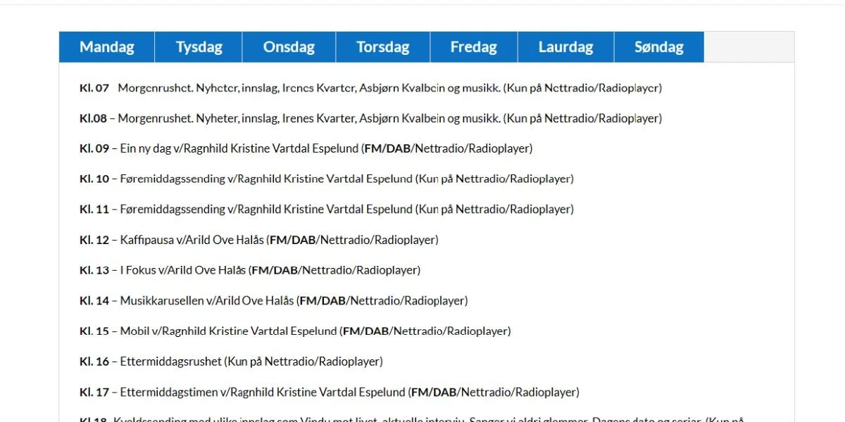 Nytt sendeprogram