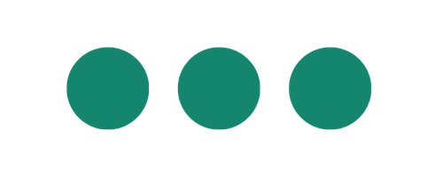 Three green circles in a horizontal line