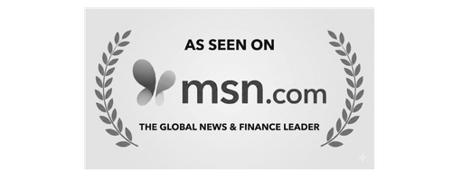 MSN.com logo with the text 'As Seen On MSN.com, The Global News & Finance Leader' surrounded by laurel branches.