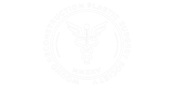 Logo with a caduceus and text reading "Wound Reconstruction Plastic Surgery Society MMXXV" in a circular arrangement.