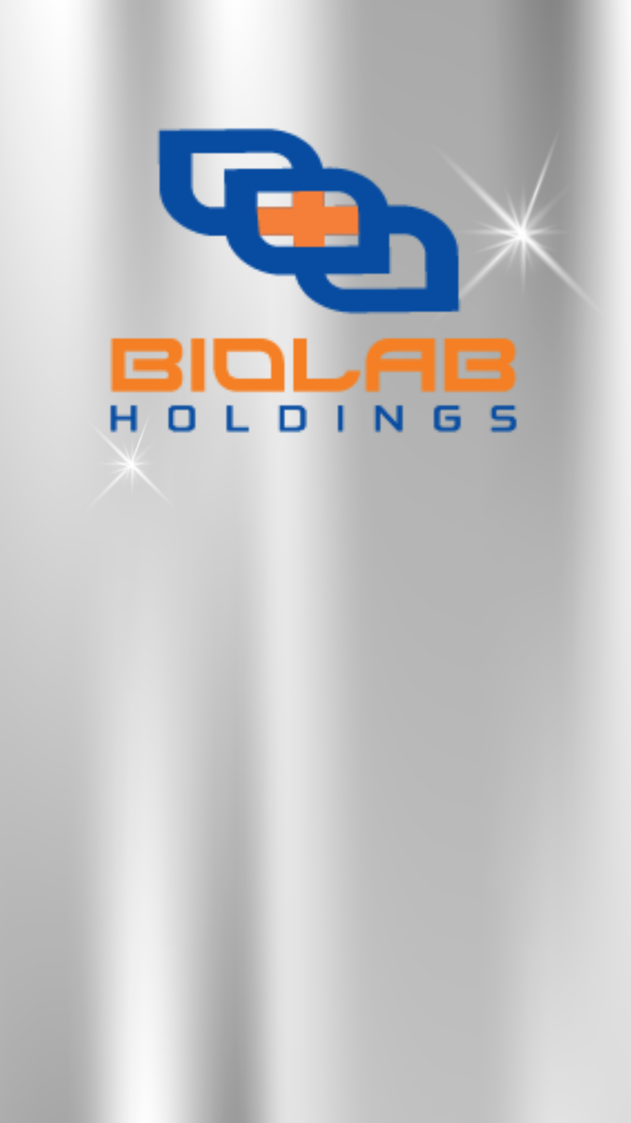 Biolab Holdings logo with interconnected blue and orange chain links and a spark of light.