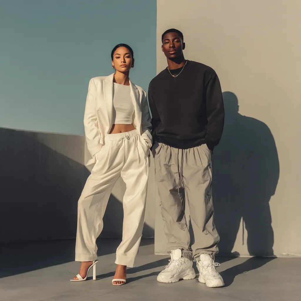 White label footwear collection featuring men's sneakers and women's heels.
