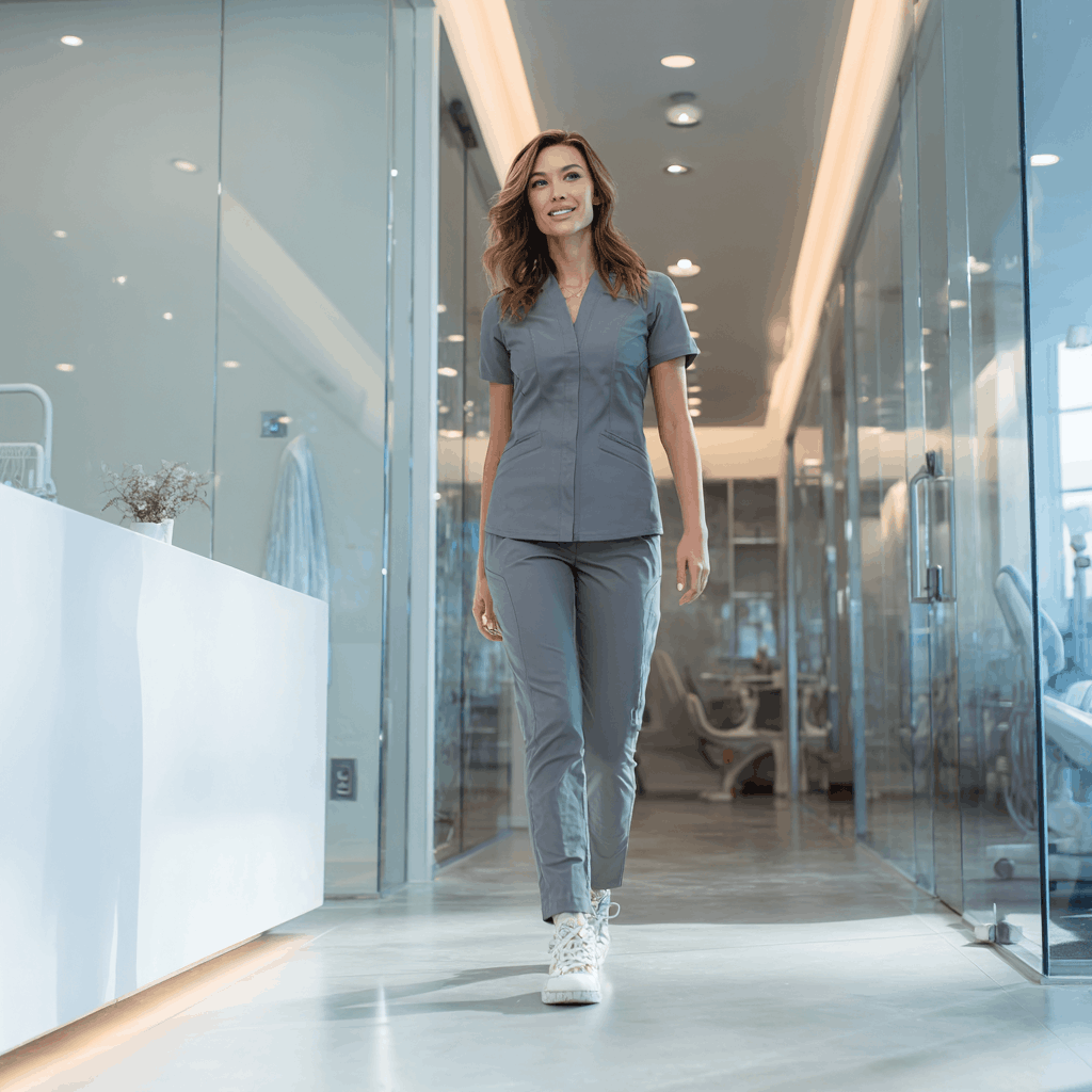 Medical professional wearing healthcare shoes designed for comfort and performance.