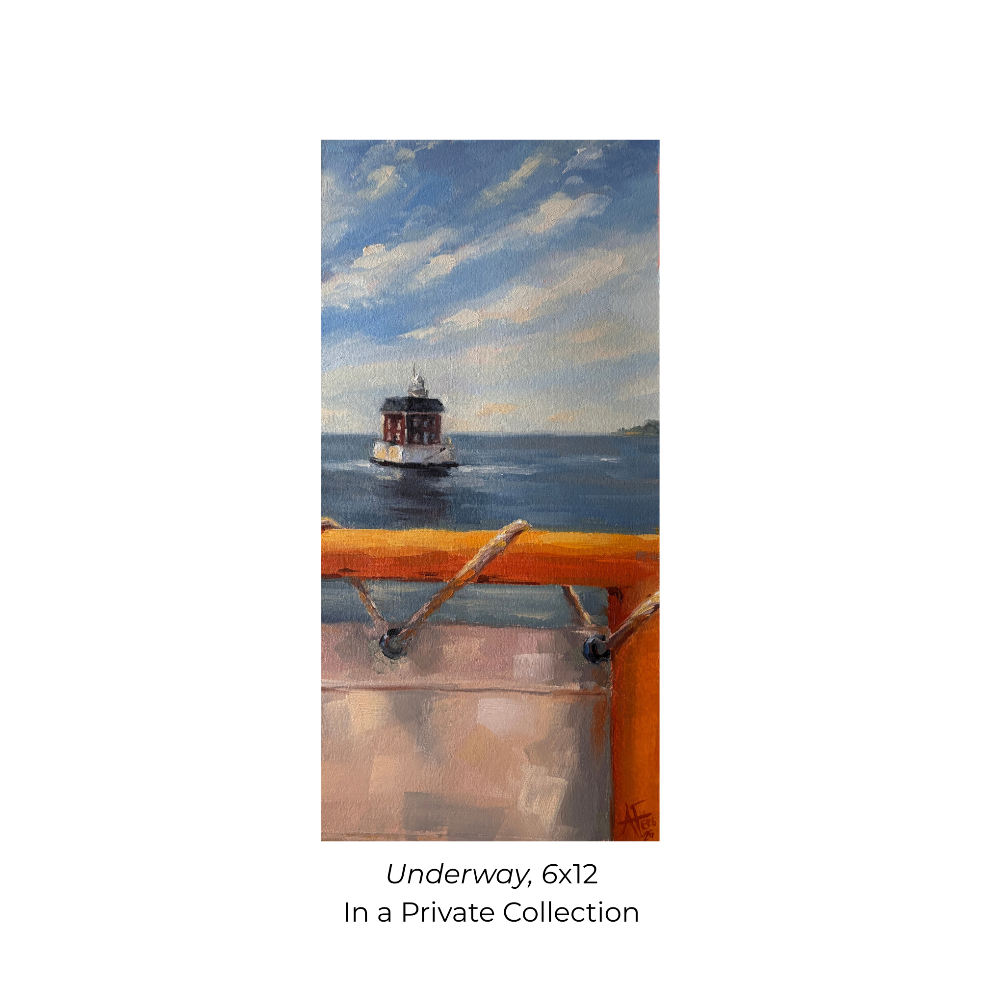 Oil Painting Fishers Island Ferry