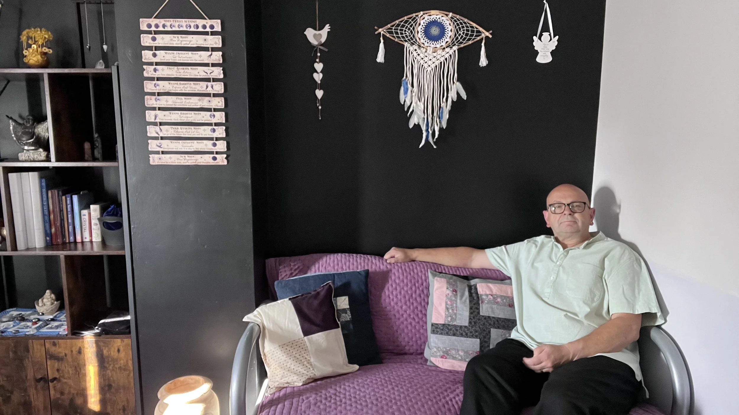 Kevin Stead Angelic Reiki practitioner relaxing in the Reiki room