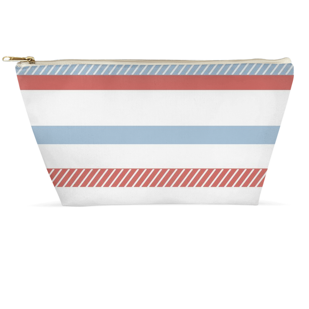 12.5x8" coastal stripe makeup bag by Kimbella Buckman