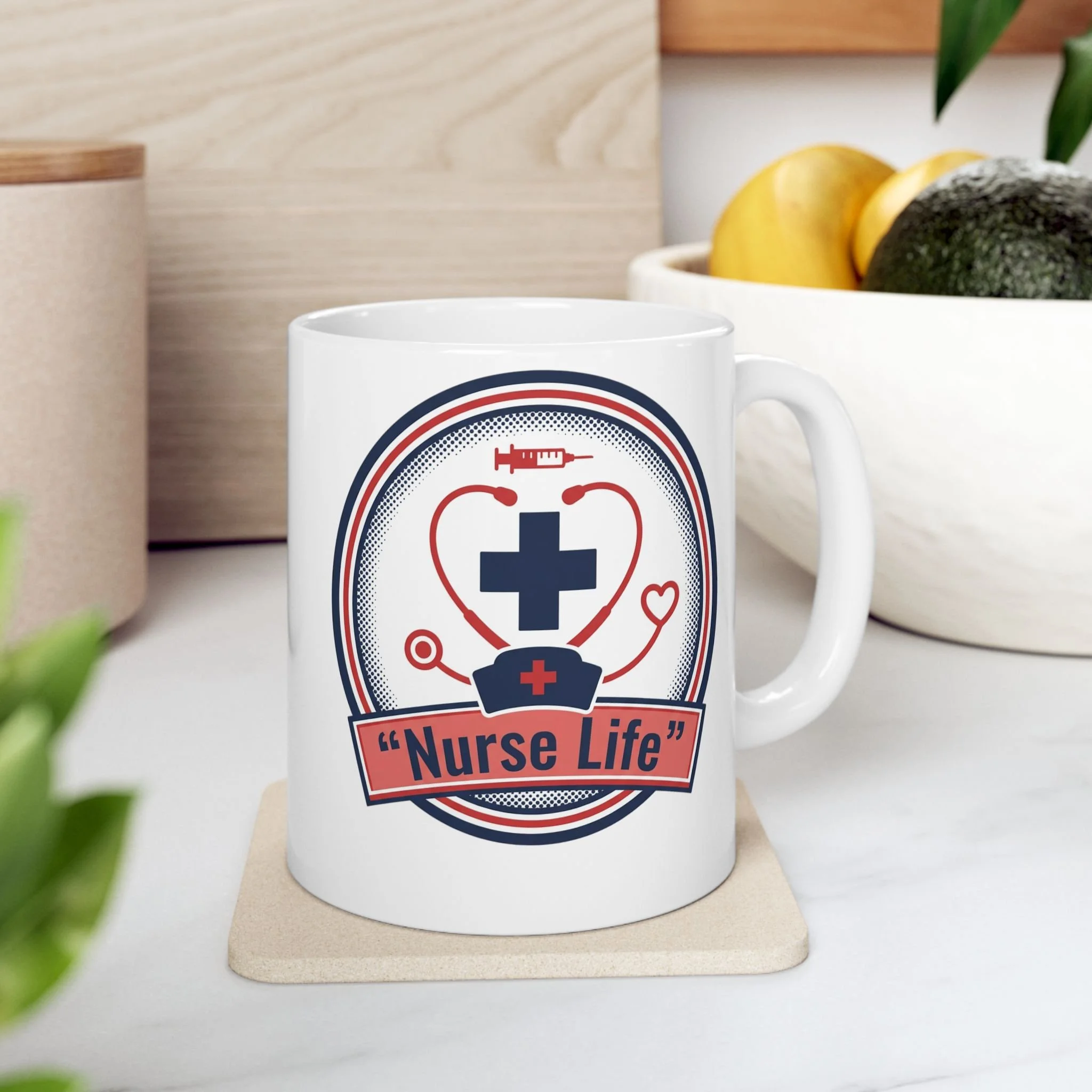 Personalized Nurse Coffee Mug – Custom Nurse Name Mug | Living the Nurse Life Gift | RN CNA LPN Appreciation Ceramic Coffee Cup